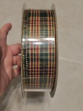 New Kirkland Signature Costco 50 Yard Plaid Ribbon 1.5 Inch
